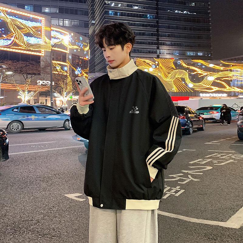 SWAMP AREA Unisex Retro Patchwork Baseball Workwear Jacket