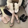 Flip Flops Women High Heeled Slippers Women Diamond Slope Heel Slippers Elegant Fashion Beach Sandals Womens Sexy Shoes