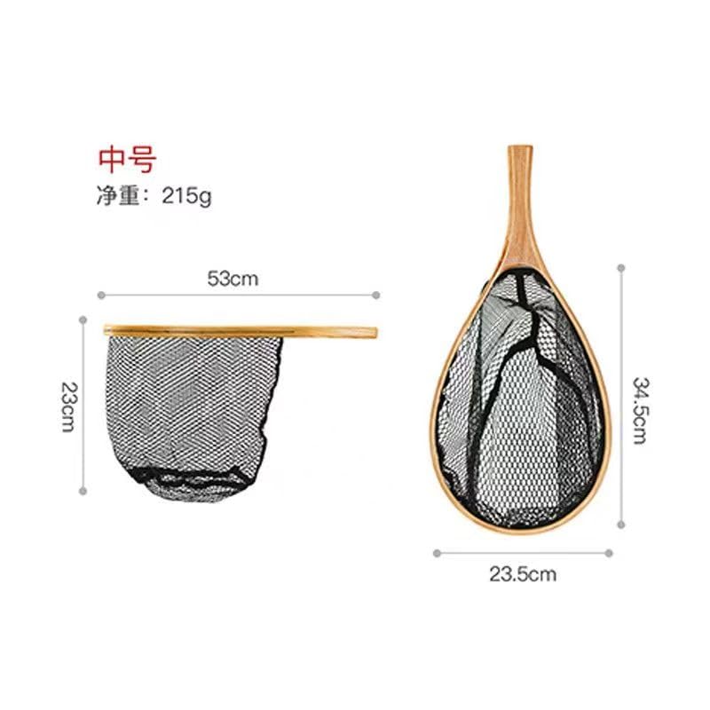 NISSIN Landing Net (4595056891598) Straight Pattern M Size Landing Net Rubber Mountain Stream Ash Net Wooden Frame Lightweight Fishing Gear Net…