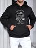 Casual Polyester Hoodie with Muscle Print and Drawstring - Fall/Winter Fashion Long Sleeve Hooded Sweatshirt with Slight Stretch