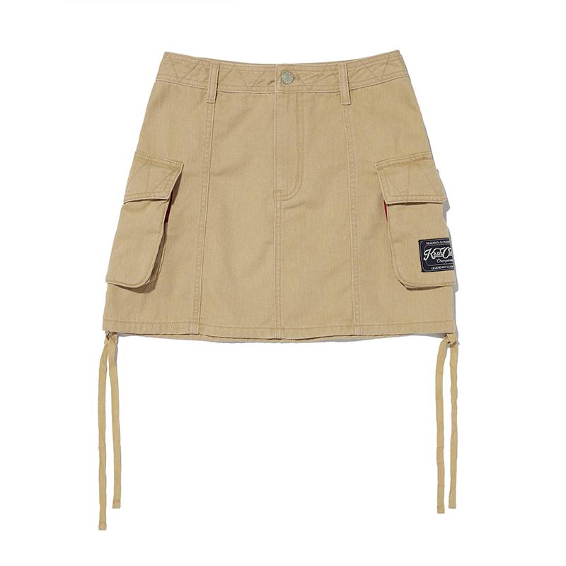 Kirsh Pigment String Point Cargo Skirt [Beige]