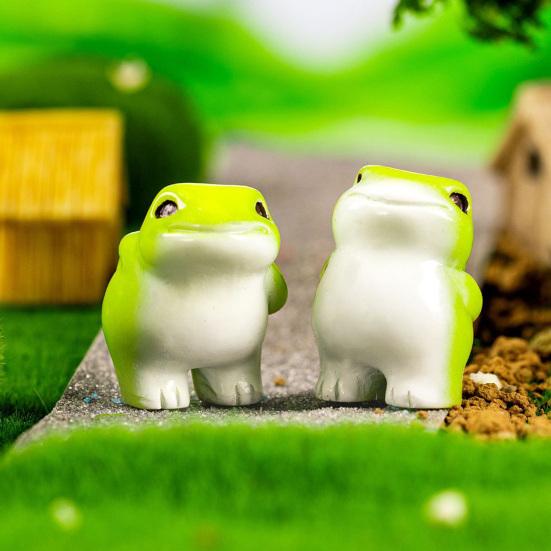 Yousheng Mini Resin Frog Figurine Small Little Animal Ornament Cartoon Miniature Frog Statue for Micro Fairy Garden Landscape DIY Terrarium Crafts