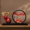 Hand Painted Calabash Ornament,Creative Lucky Gourd Decor for Office Desk Blessing,Chinese Feng Shui Art Craft for Shelf Display