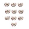 10PCS Flower Rhinestone Pearl Buttons Flatback Plating Hairpin Decoration DIY Craft Apparel Sewing Accessories Flower Buttons