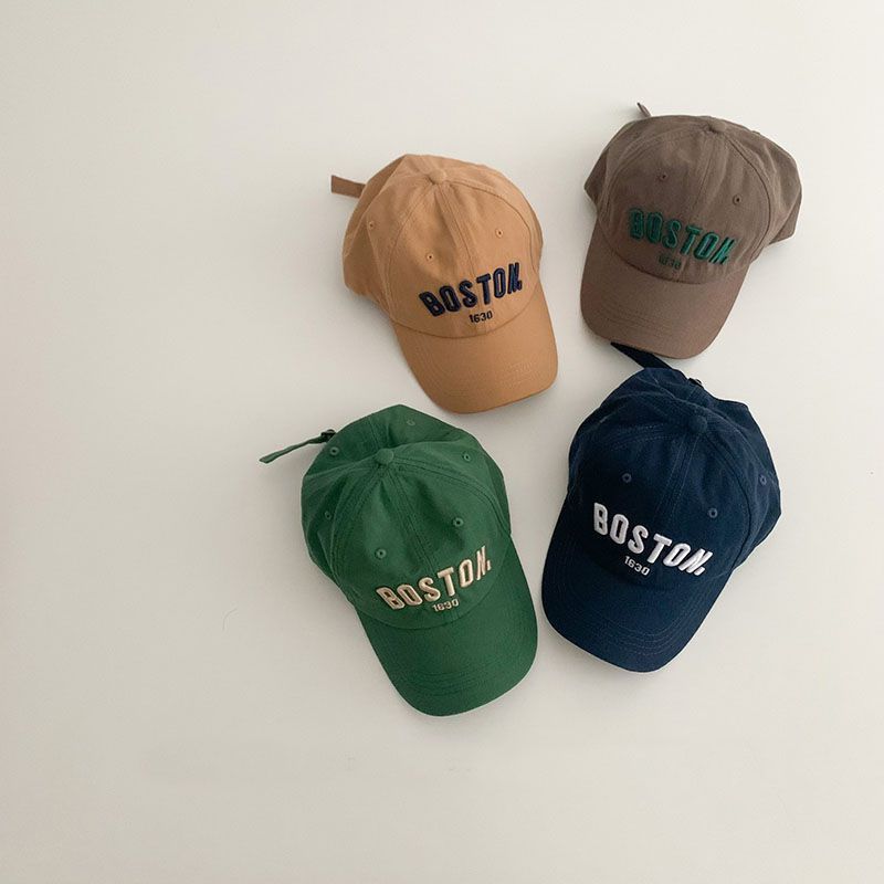 Cappellino da baseball con lettere alla moda per bambini, con ricamo, per ragazzi e ragazze, con snapback hip hop, estivo, regolabile, per bambini, tinta unita, con visiera