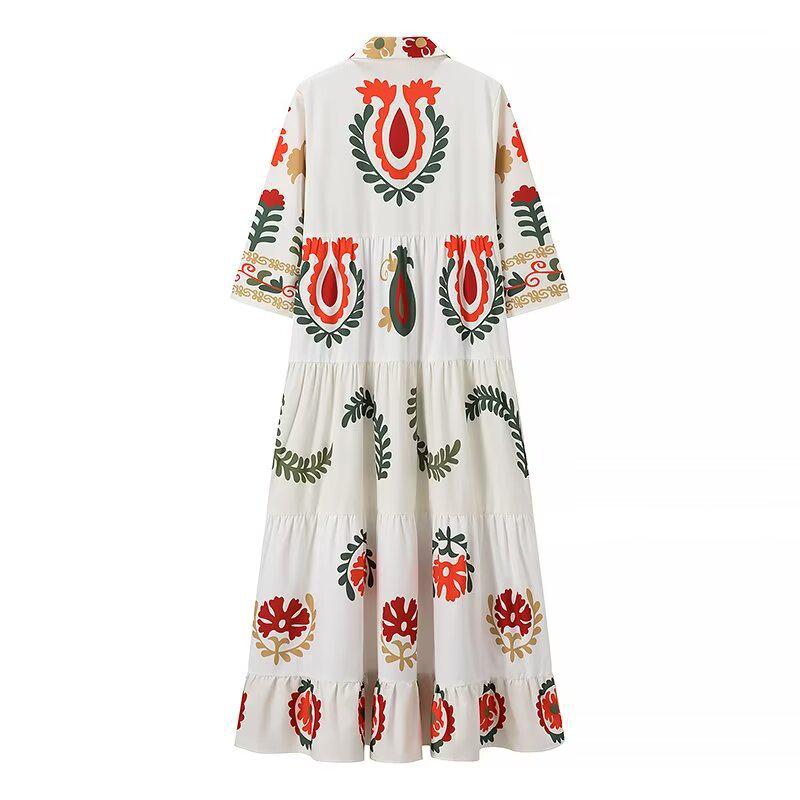 Summer 2024 Women's Floral Print Long Dress