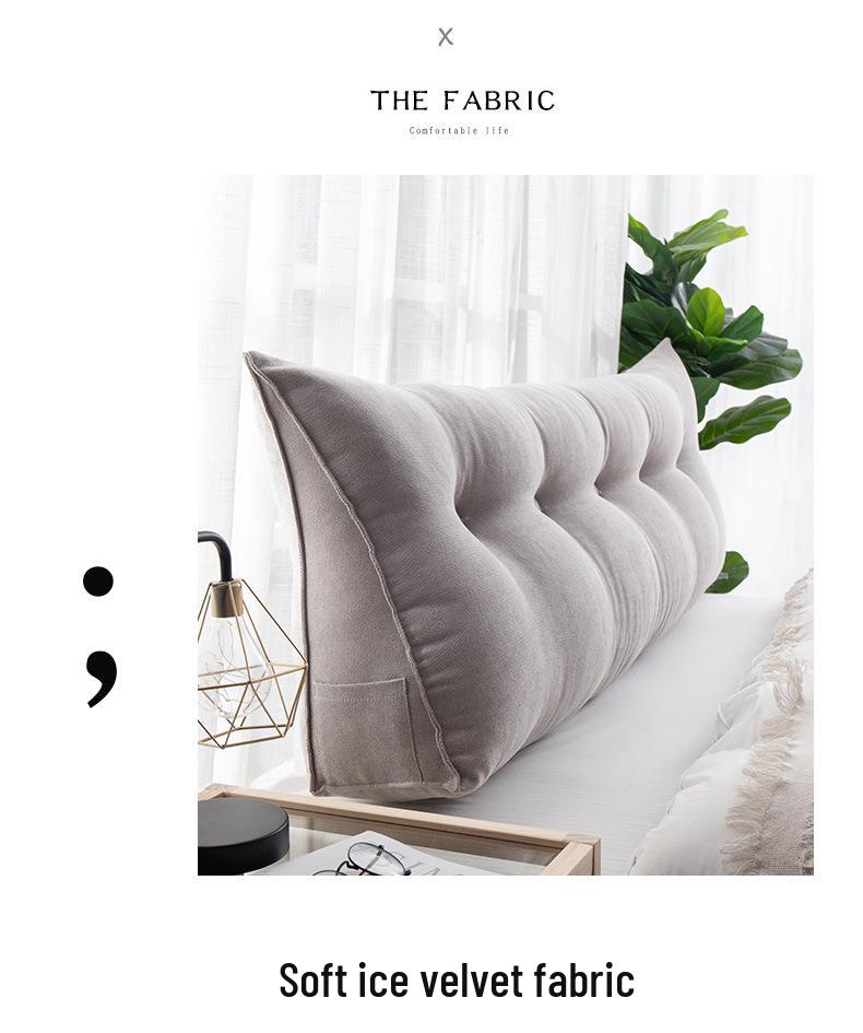 Korean Velvet Nordic Triangle Headboard Cushion: Removable, Washable, Tatami Soft Pack, Lumbar Support, Large Backrest Pillow