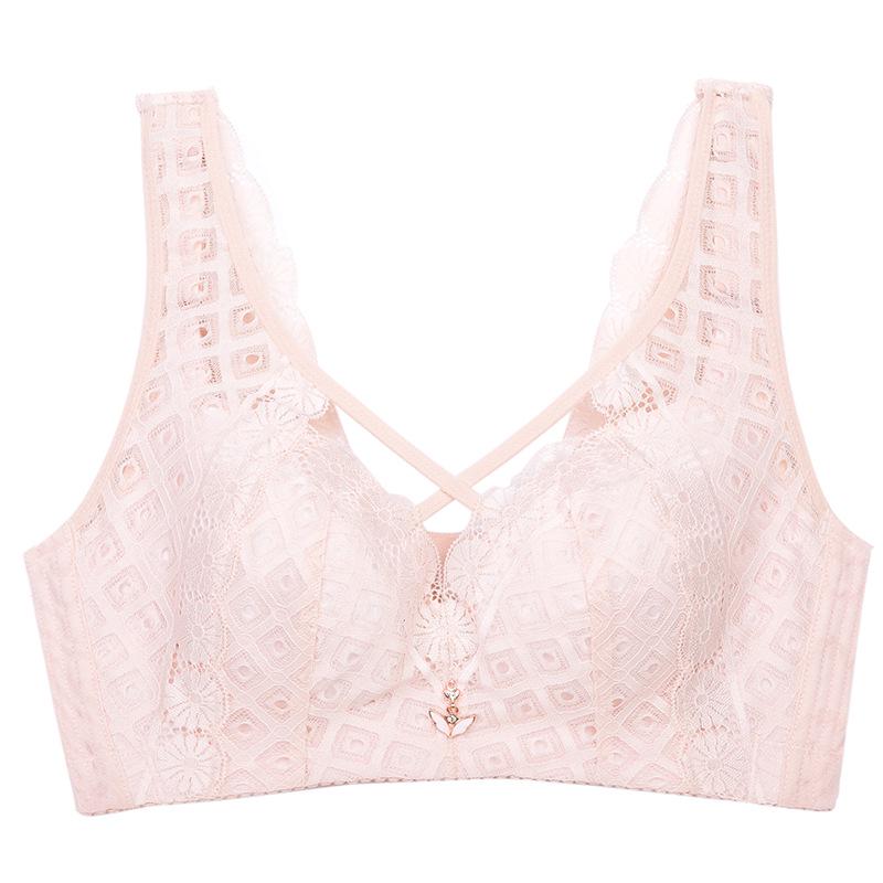 

Жіноча нижня білизна великого розміру, тонкий мереживний еластичний бюстгальтер Push Up без обідків 95/42c рожевий