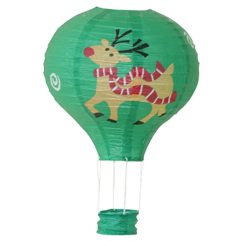 12" 30cm Rainbow Hot Air Balloon Paper Lanterns Ball Lampion Hanging White Wedding Decoration Lampshade Christmas Party Decor