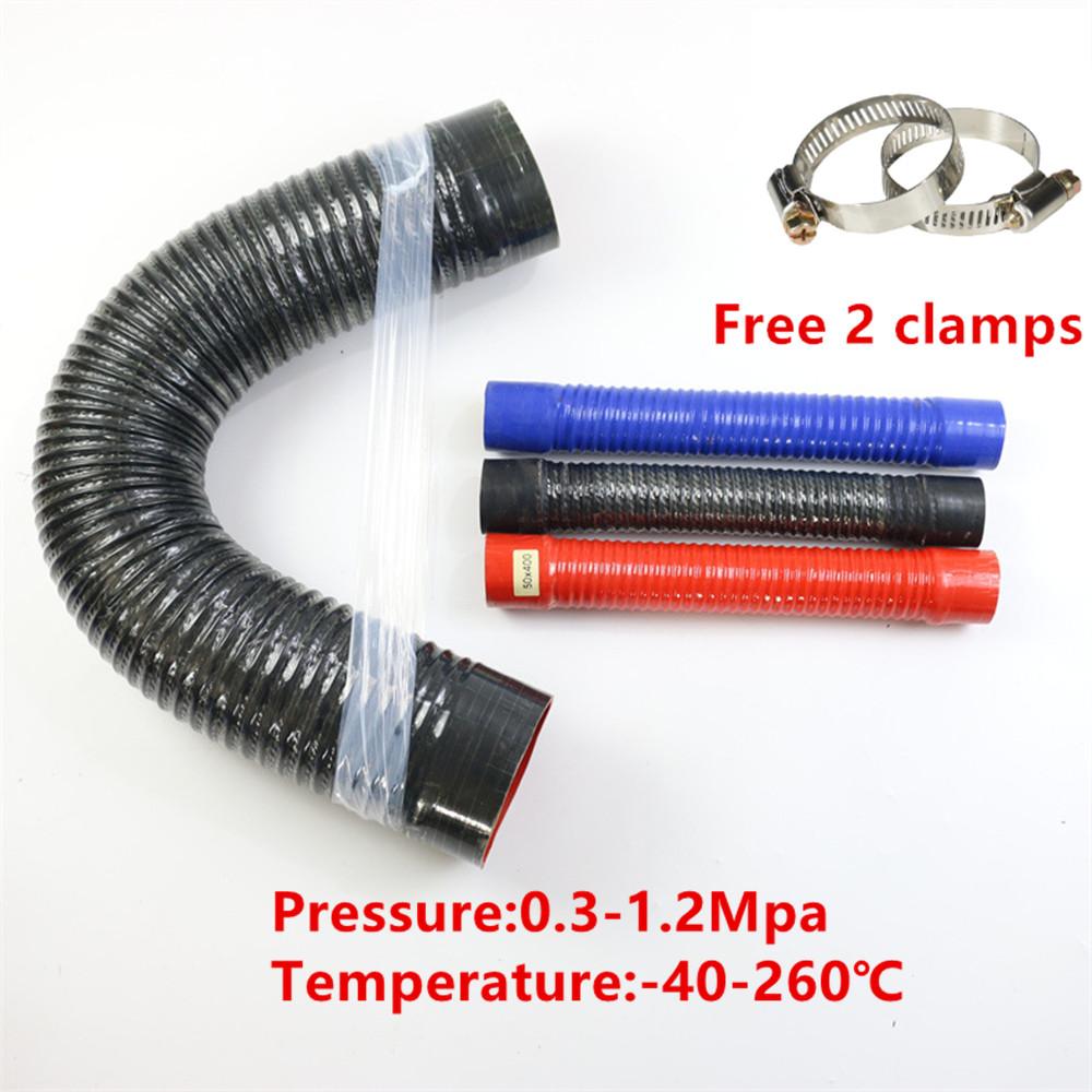 High Quality 600mm Black Intake Pipe Radiator Pipe Silicone Hose With 2 Clamp ID30-100mm Cooling Hose High Temperature Pressure