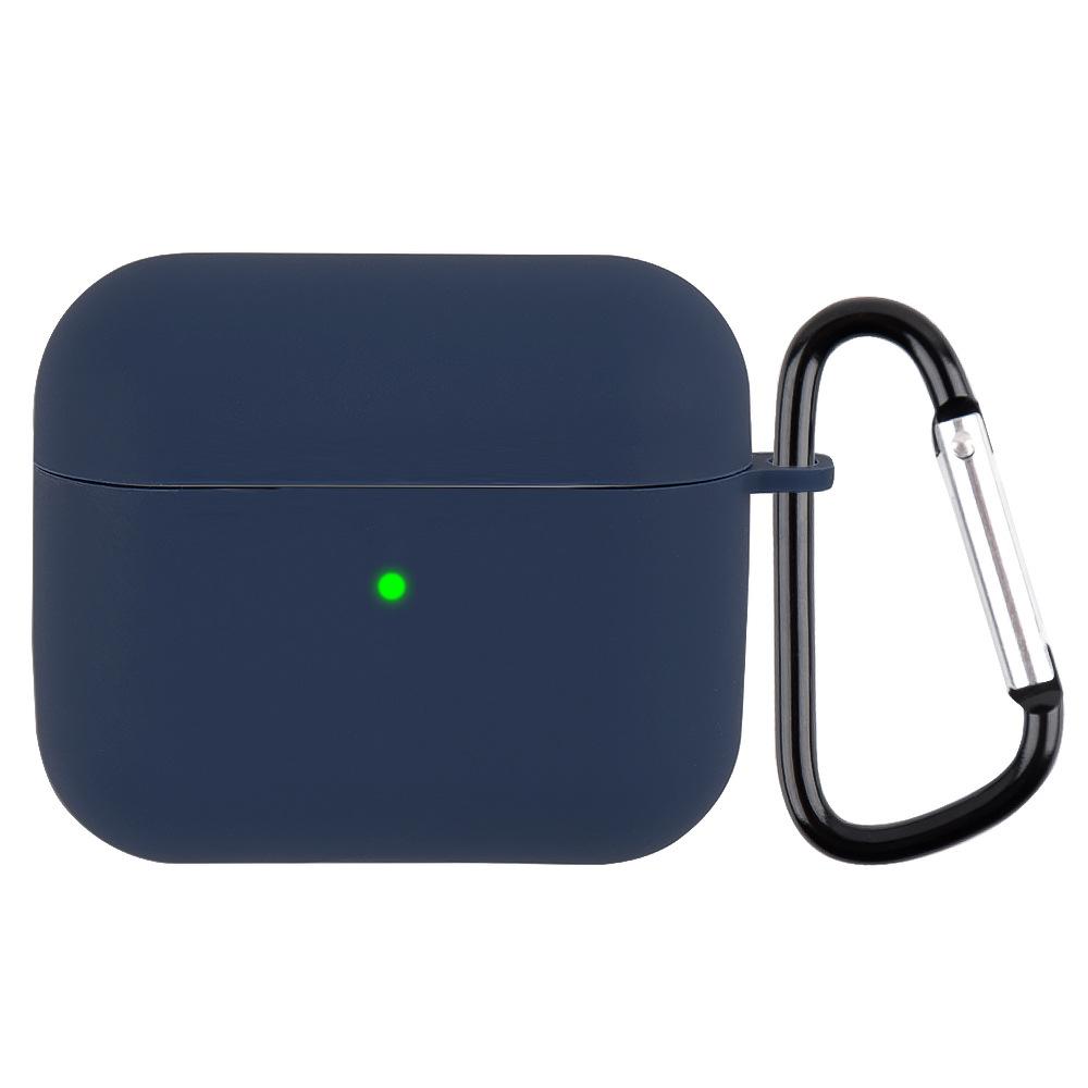 Suitable for AirPods 3 Silicone Solid Color Buckle Earphone Cover Anti-drop Non-slip Protective Cover Portable Soft Case