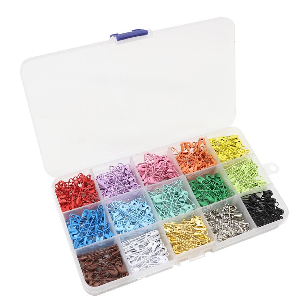 15-Color 450-Piece Safety Pin Set for Household Use