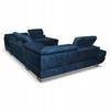 U-shaped Corner Sofa Bed, Extendable F. Bosso Family Sleeping Furniture Navy Blue Velvet