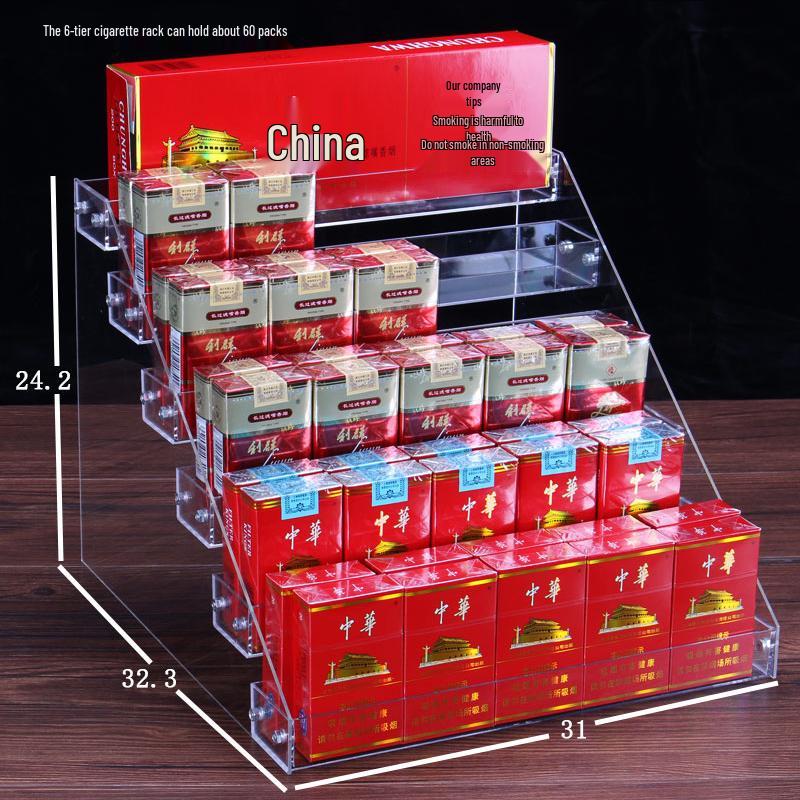 Acrylic Step-Style Cigarette & Beverage Display Rack