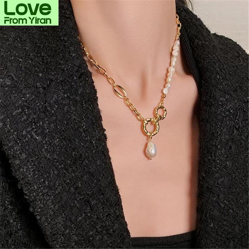 Europe United States Popular Light Luxurious Baroque Wind Natural Pearl Pendant Necklace ,Stylish Women 'S Pendant Necklace TemperamentLuxury Pendant