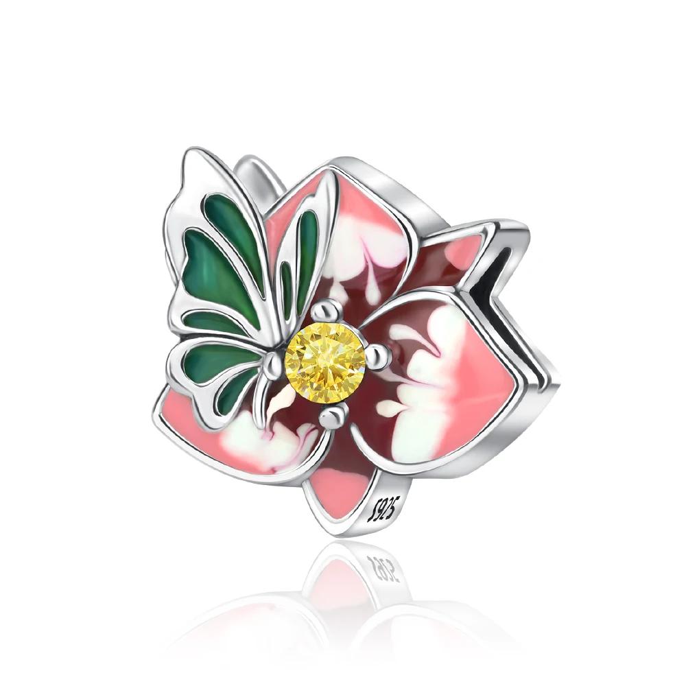 Spring Romantic Design Flower Product Series Copper RoseFour Leaf Clover Leaves Charm For Handmade Diy Fashion Bracelet Women Jewelry Gift