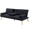 Sofa Bed, Guest Bed, Adjustable Backrest, Foldable Table, 181x77x78 cm, Black
