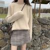 Lazy wind long-sleeved sweater base women's autumn and winter new loose outer wear solid color knitted top style