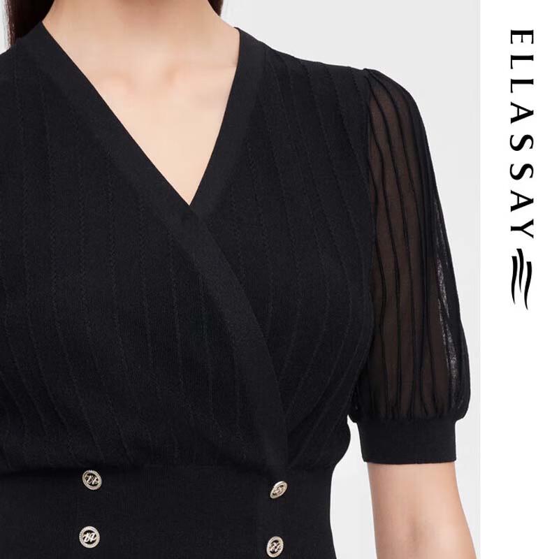 ELLASSAY Women's Waist-Slimming Short-Sleeve Knit Top