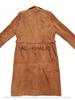 Piele de miel Handmade Lung de petrecere Elegant Femei Maro Palton trenci Piele de căprioară Piele naturală