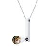 Collana Ciondolo Quadrato in Acciaio Inossidabile con Pietra di Proiezione Foto Personalizzata, Gioiello Commemorativo Regalo con Foto Personalizzata