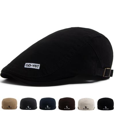 Embroidery Front and Back Two Wearing Beret Ladies Retro Painter Forward Hat Men's Fashion Cap Cotton Spring and Autumn Hat
