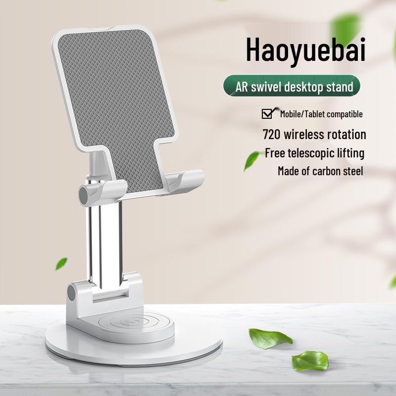 Rotatable Metal Phone & iPad Holder for Desktop - Portable, Folding, and Perfect for Live Videos