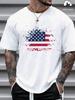 Abgenutztes Amerikanisches Flaggen T-Shirt 100% Baumwolle Rundhalsausschnitt Kurzarm Sommer Lässig Unisex T-Shirt Streetwear