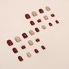 Burgundy Flash Fragments Wear Nail Festive Atmosphere New Year'S Feeling Nail Art Pieces Bridal Fake Nails