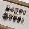 Gothic Black Skull Light Luxury Skin-Brightening Handmade Wearable Nails