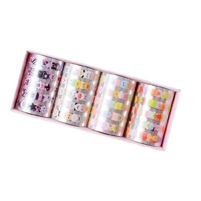 4 Rulo Tatlı El Kitabı Bandı Dekoratif Bant Sevimli Hayvan El İşi Bandı Maskeleme Bandı Scrapbooking İçin El İşi Malzemeleri