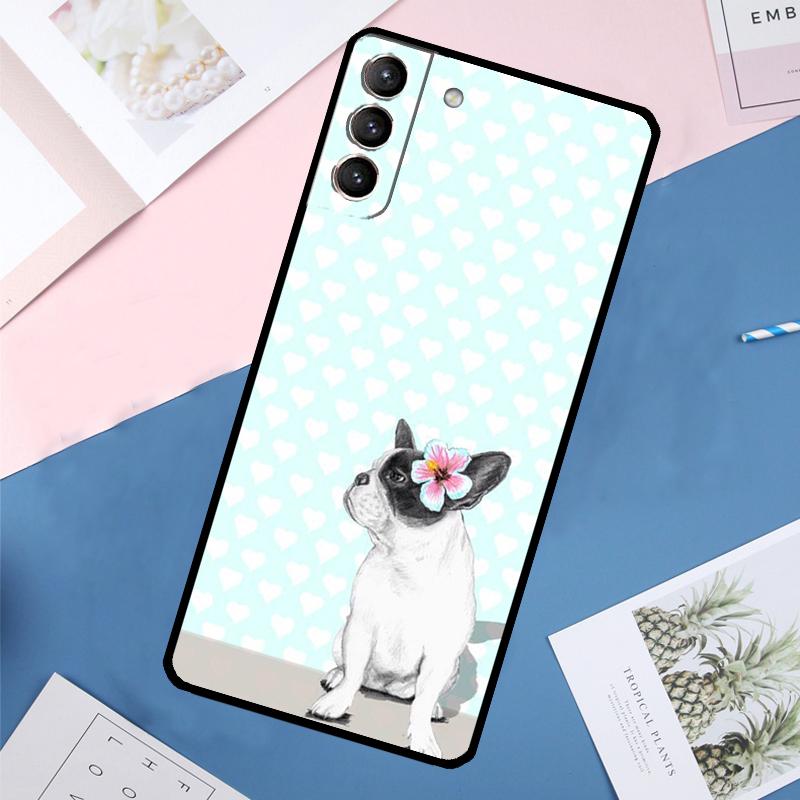 French Bulldog Case For Samsung Galaxy S24 Ultra S20 S21 S22 S23 S25 Ultra S9 S10 Plus S25 FE Back Cover