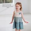 Babylove Girls' Summer Pure Cotton Gauze French Tiered Spaghetti Strap Dress