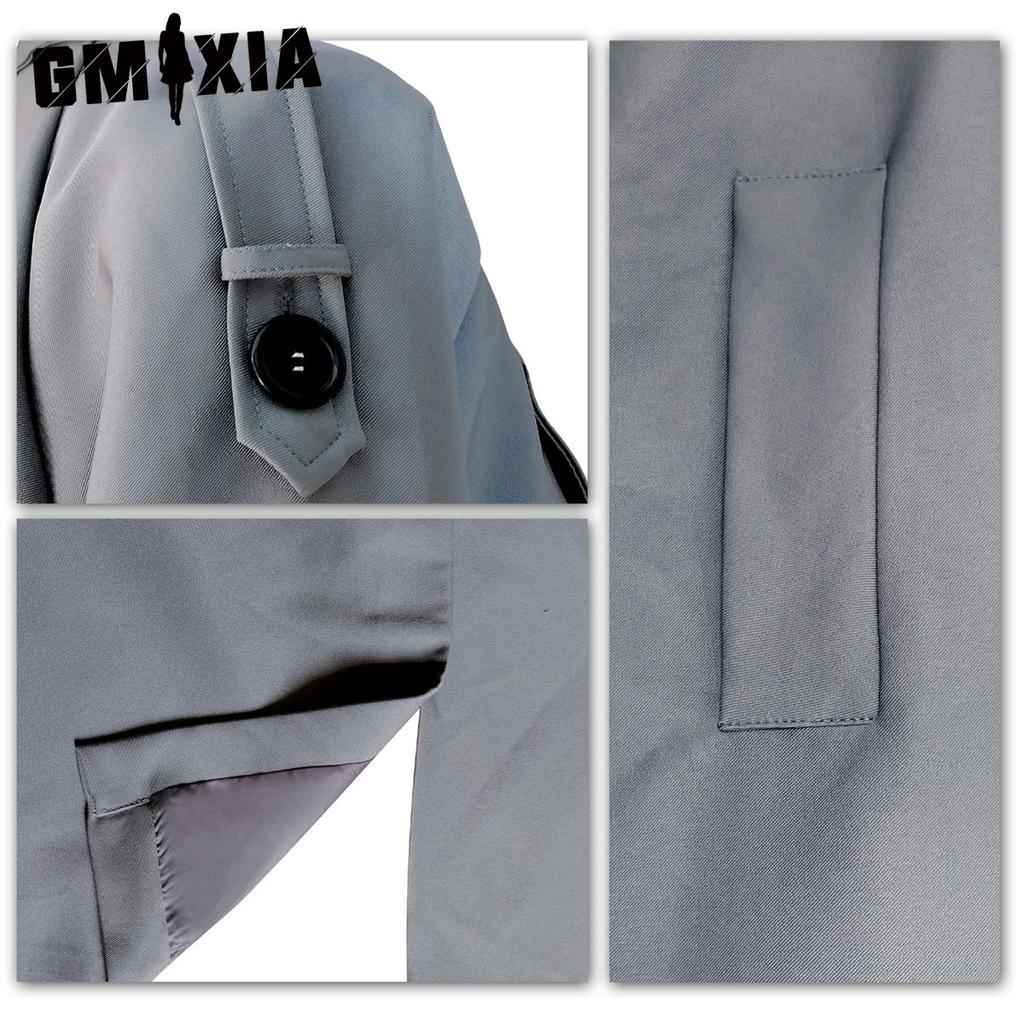 GMXIA Jachete și paltoane de damă, ocazional, de epocă, în culori uni, primăvară, toamnă, cu mânecă lungă