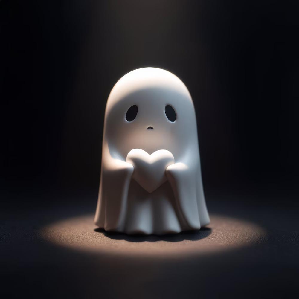 New product cute white ghost party decoration garden ornament study desktop decoration small ornament