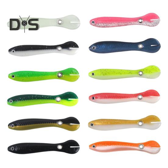 1/3/5Pcs 6.7CM/2G Soft Loach Lure PVC Bionic Loach with Hole Artificial Fishing Bait Saltwater Freshwater Bass Walleye Trout Snakehead Fishing