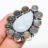 Rainbow Moonstone, Labradorite 925 Sterling Silver Ring Size 7 H7j71