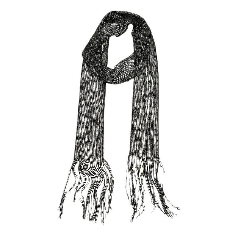 Professional Scarf Sunscreen Neck Shawl Gold Silver Bright Silk Scarves Lace Tassel Party Evening Dress Scarf For Women