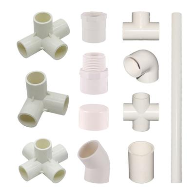 White PVC Pipe Connector 20/25/32mm Straight Elbow Tee Cross Water Pipe Adapter 3/4/5-Way Joint Garden Lawn Irrigation Fittings