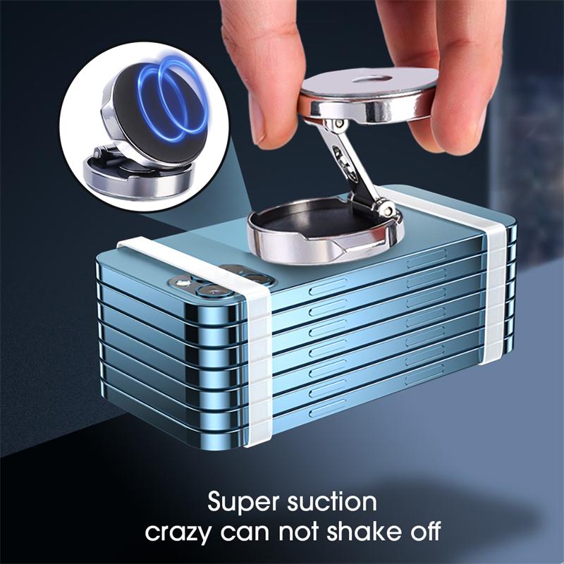 Car Magnetic Mobile Phone Stand Strong Car Holder 720° Foldable Round Bracket Support for Universal Phones Mount Holders In Car
