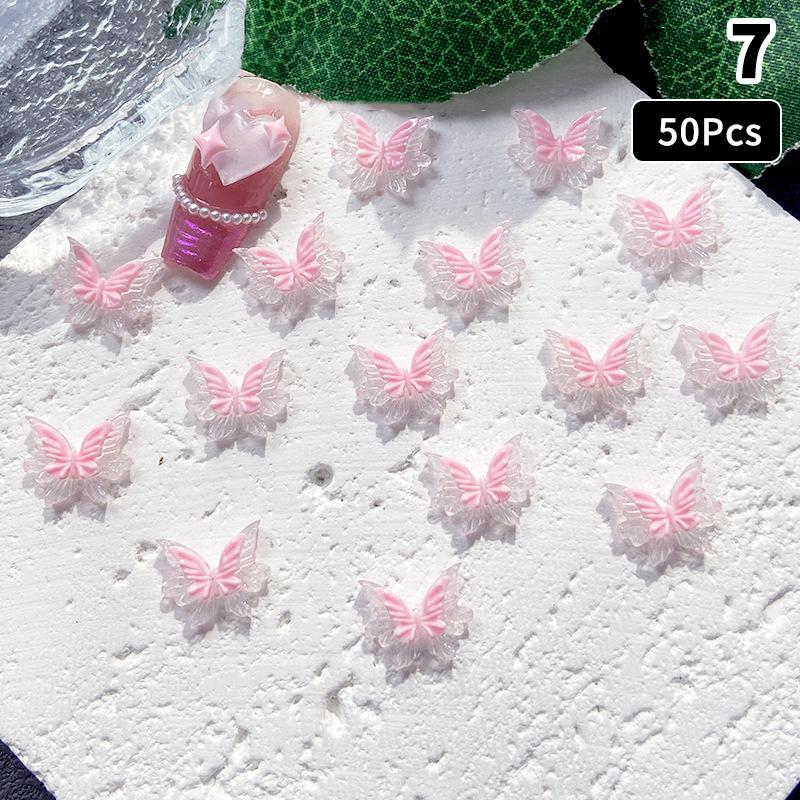 

50 шт. Розовая серия Бант Сердце Смола Шармы для ногтей 3D Светящиеся Двойная бабочка Персиковое сердце Сладкий ветер Украшения для ногтей Искусство ногтей Сделай сам as the picture