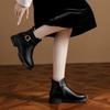 White short boots for women, new spring and autumn single boots, thick-soled Martin boots, cigarette boots, autumn and winter velvet Chelsea boots.
