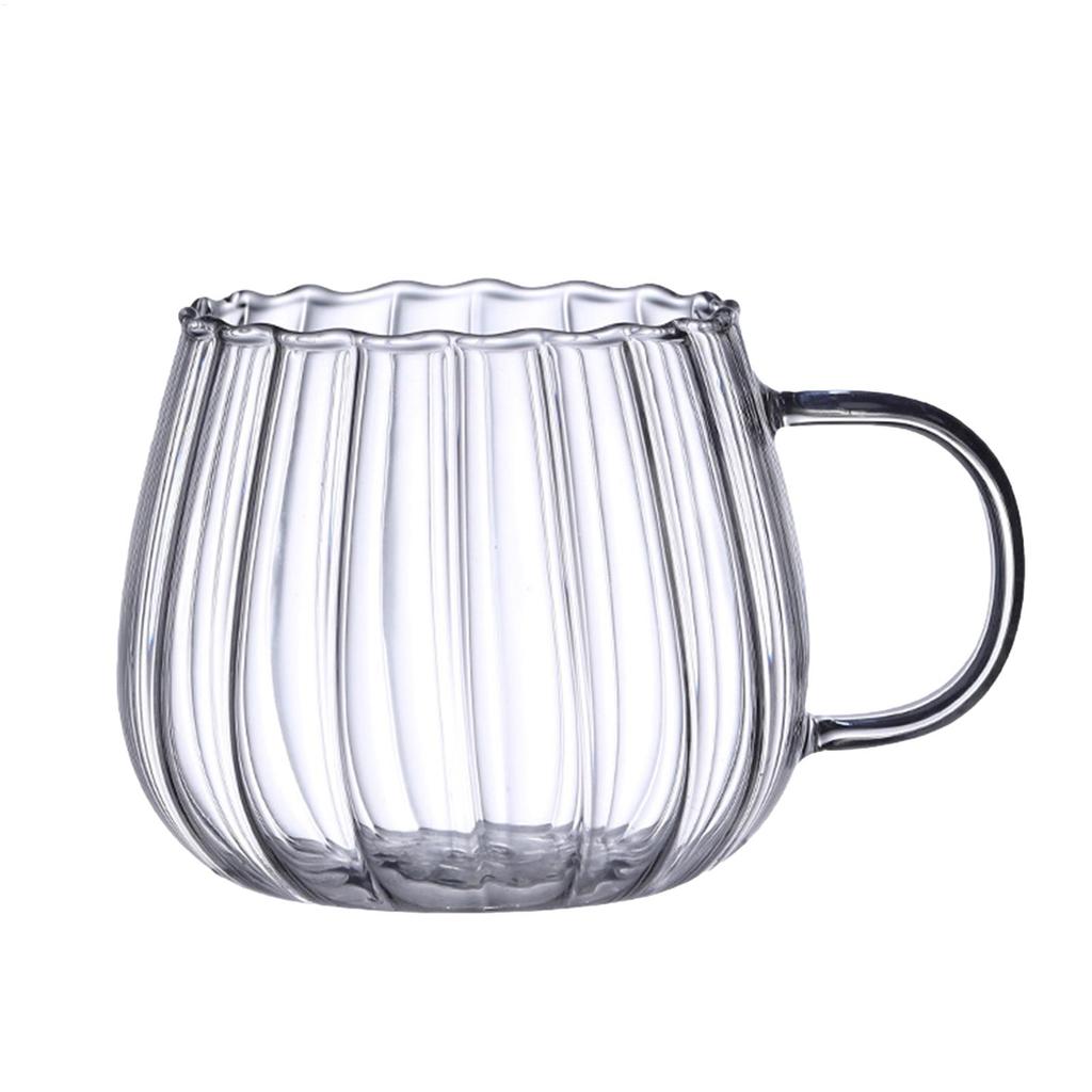 400ml Heat Resistant Glass Pumpkin Water Cup Breakfast Oatmeal Milk Coffee Cup Household Large Capacity Cup Water Cup