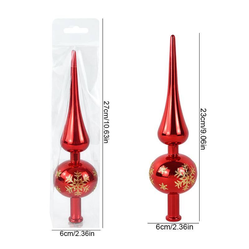 Christmas Tree Topper 23cm Red Gold Silver Tip Shaped Ornament Decorations for Home 2025 Navidad Noel Natal Gift New Year 2025