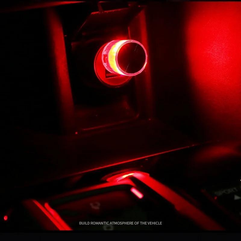 Car Mini USB LED Ambient Light Decorative Atmosphere Lamps for Interior Environment Auto PC Computer Portable Light Plug Play Qclyn77