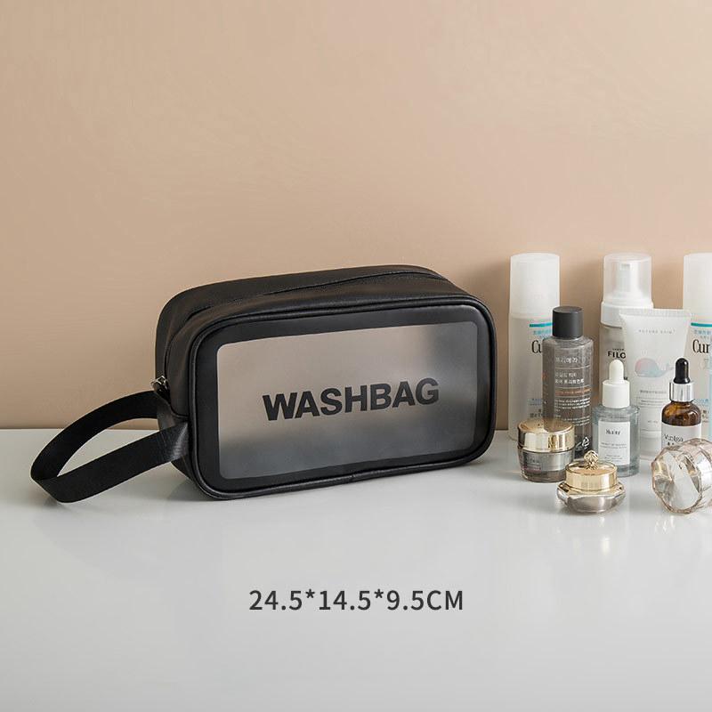 Clear Frosting Fashionable Large Capacity Makeup Pouch Portable Storage Travel