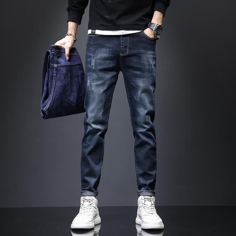 

Мужские бархатные эластичные узкие джинсы - корейский стиль, мерсеризованный хлопок Size 30 (120 lbs)