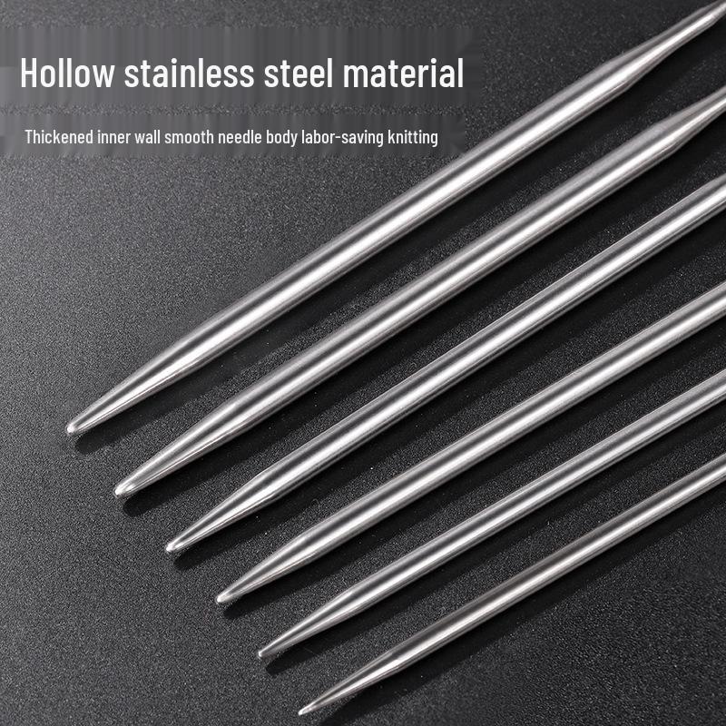 Stainless Steel Circular Knitting Needle Set for Sweaters and Sleeves