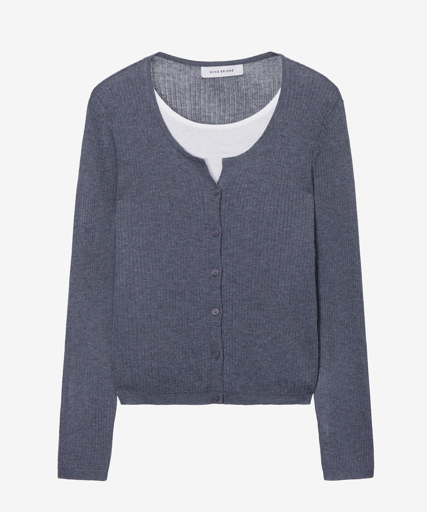 MIND BRIDGE WOMEN [W] Layered Button Regular Fit Knit - 3 Colors