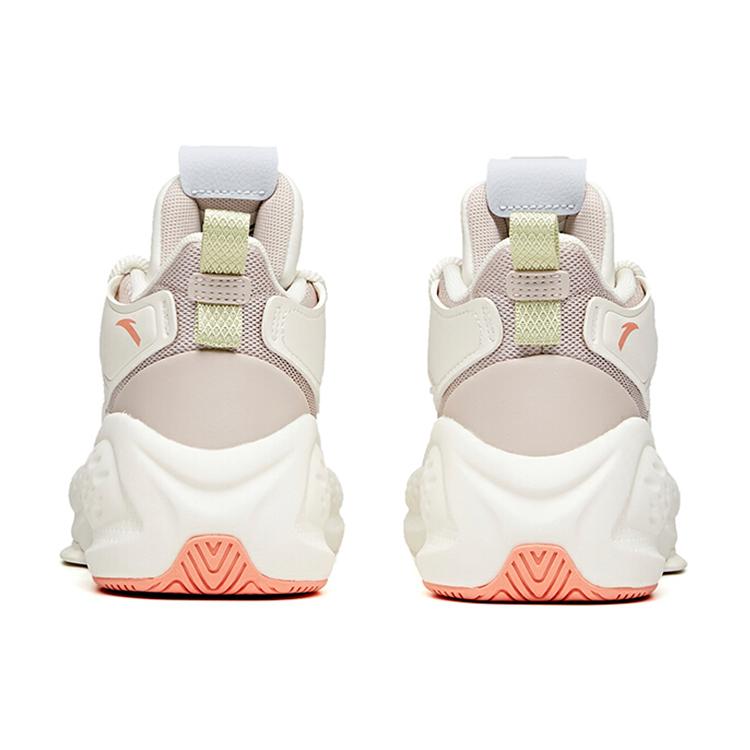 New Anta Bastard Slip Resistant Cushioning Wear Resistant Mid Top Skateboard Shoes Women's Lotus Gray White 122048080-1